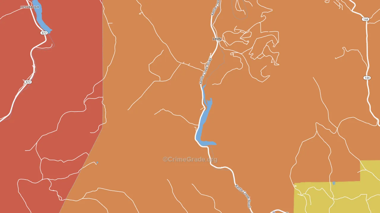 Leidy, PA Map of Drug-Related Crime Rates