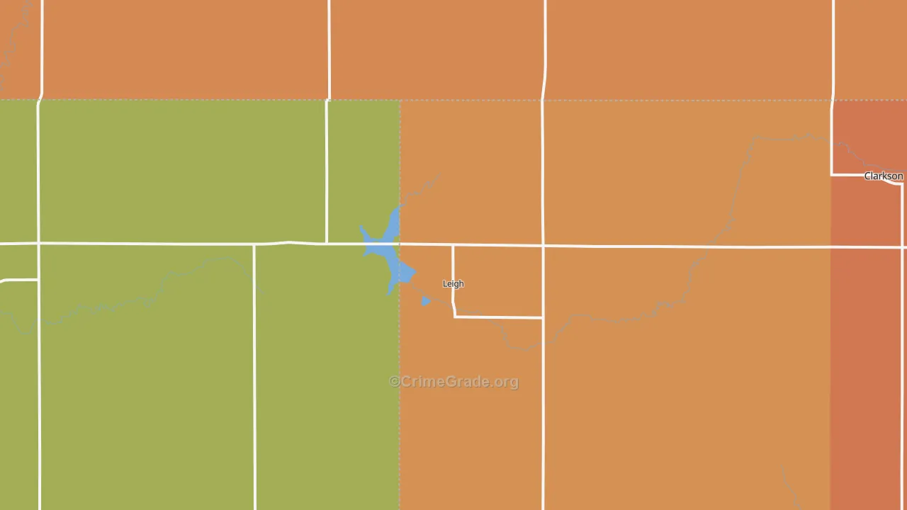 Leigh, NE Map of Drug-Related Crime Rates