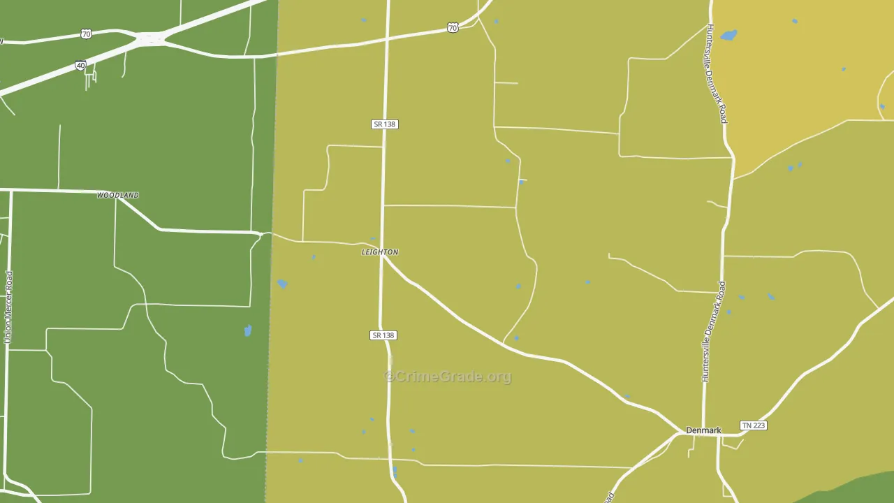 Leighton, TN Map of Drug-Related Crime Rates