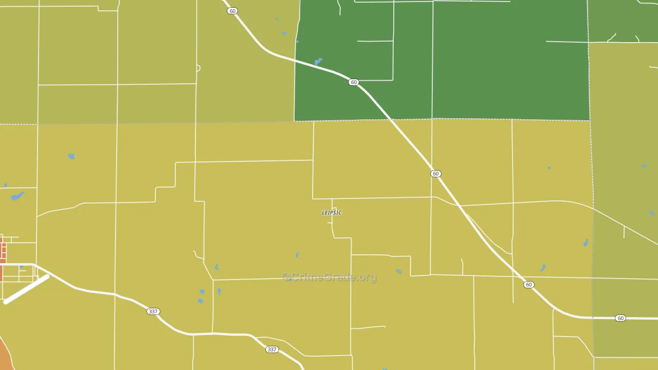 Leipsic, IN Map of Drug-Related Crime Rates