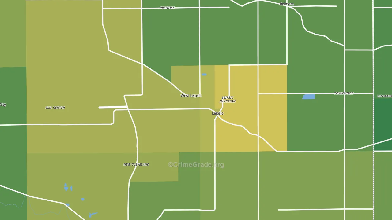 Leipsic, OH Map of Drug-Related Crime Rates