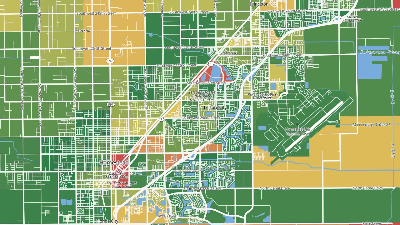 Leisure City, FL Map of Drug-Related Crime Rates