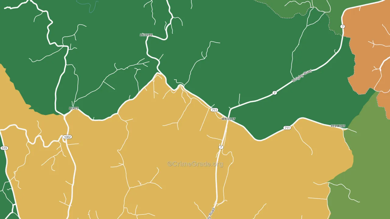 Leisure, KY Map of Drug-Related Crime Rates