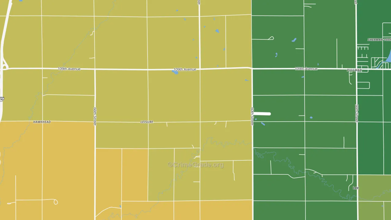 Leisure, MI Map of Drug-Related Crime Rates