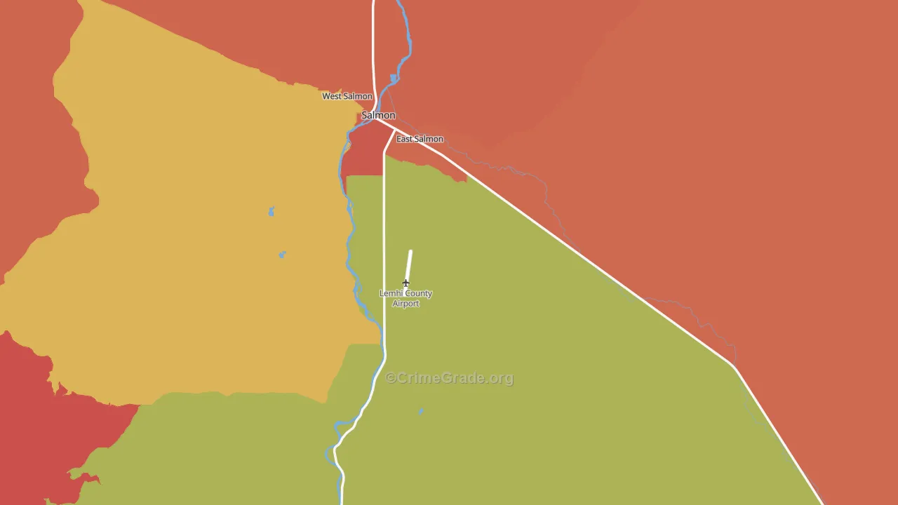 Lemhi County, ID Map of Drug-Related Crime Rates