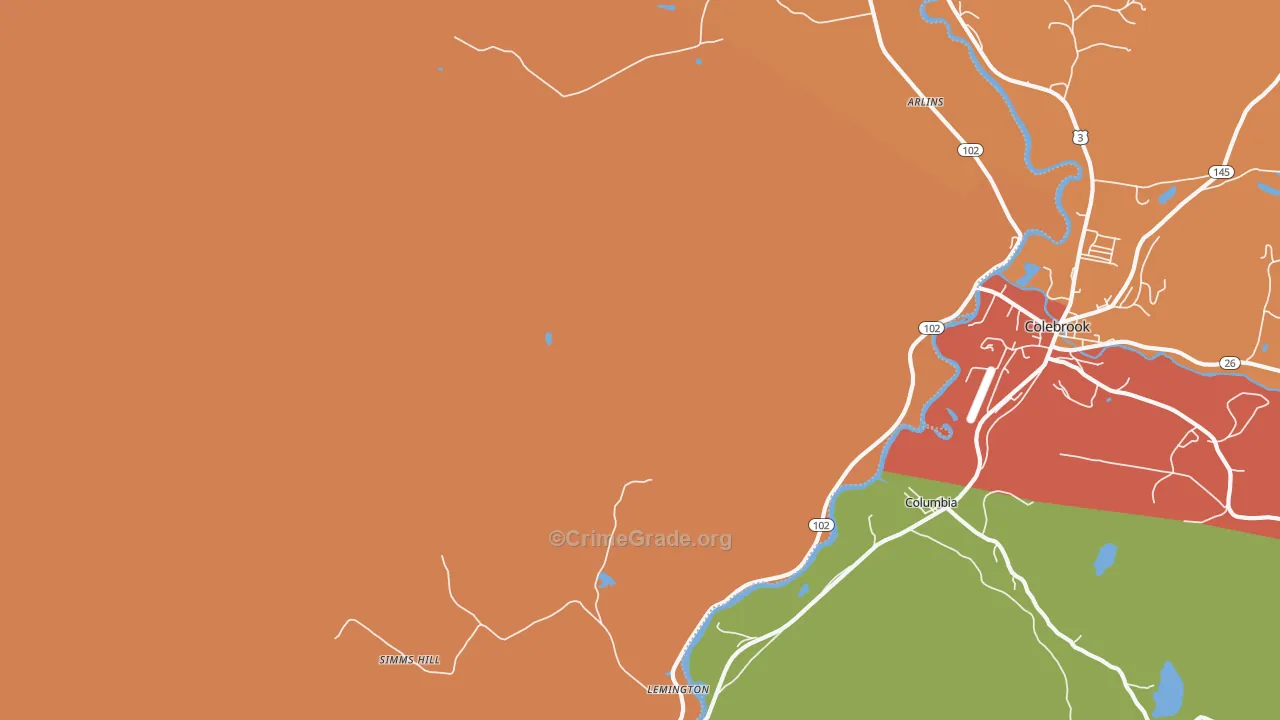 Lemington, VT Map of Drug-Related Crime Rates