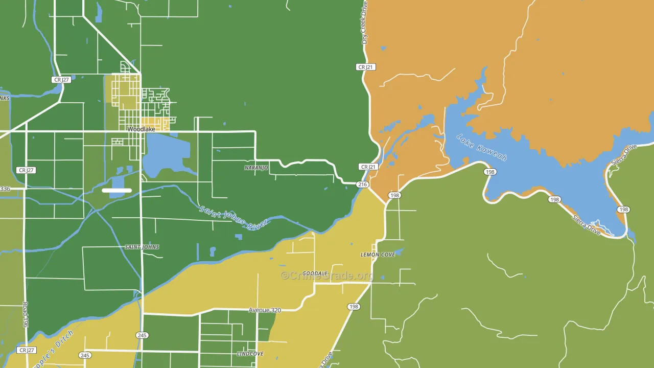 Lemon Cove, CA Map of Drug-Related Crime Rates