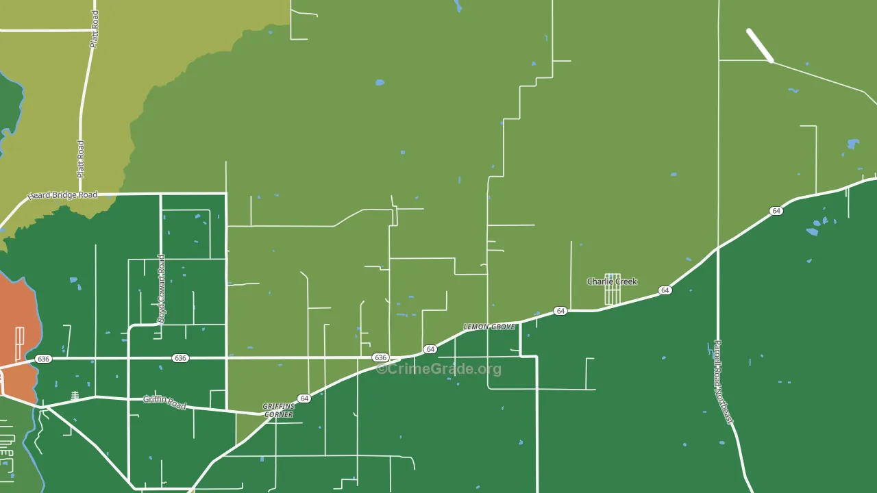 Lemon Grove, FL Map of Drug-Related Crime Rates
