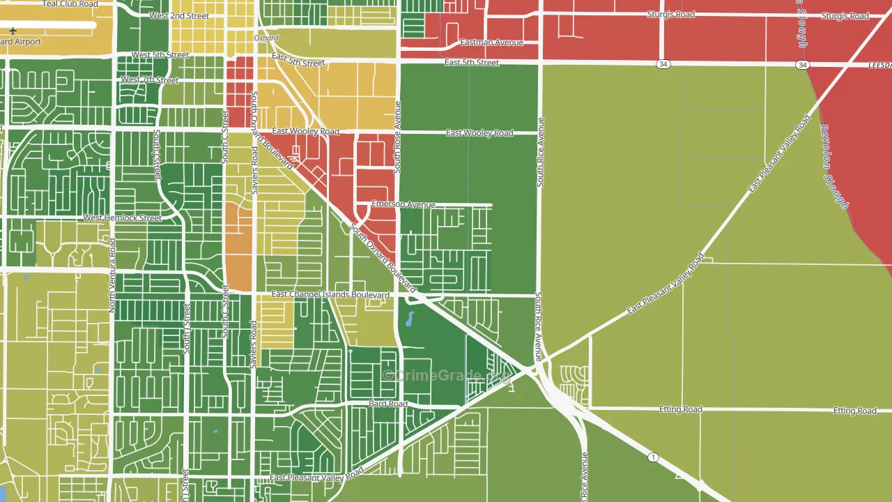 Lemonwood Eastmont, Oxnard, CA Map of Drug-Related Crime Rates