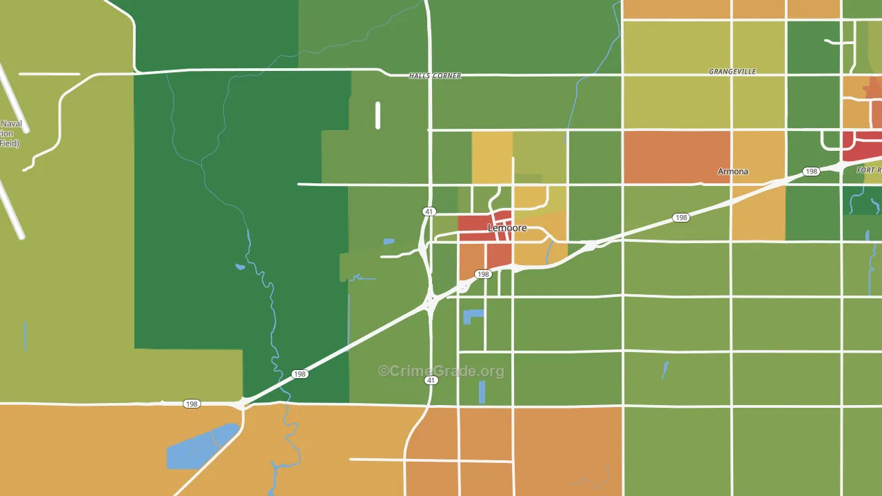Lemoore, CA Map of Drug-Related Crime Rates