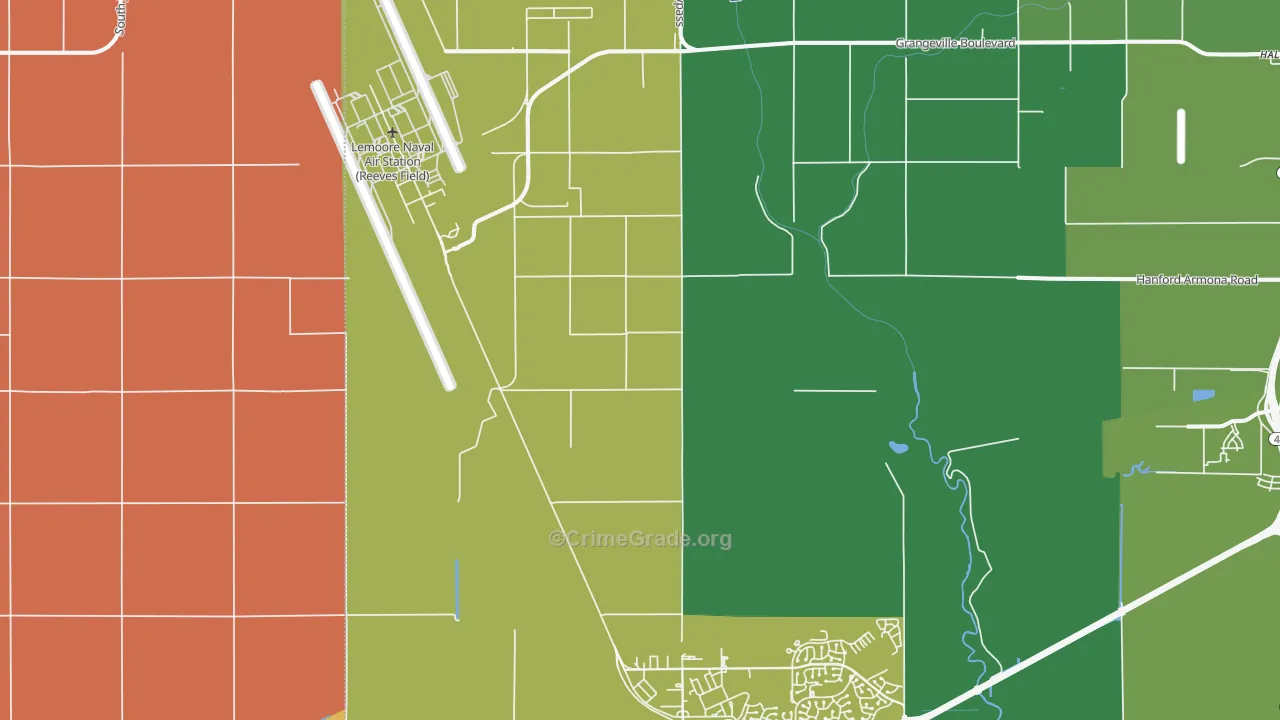 Lemoore Naval Air Station, CA Map of Drug-Related Crime Rates