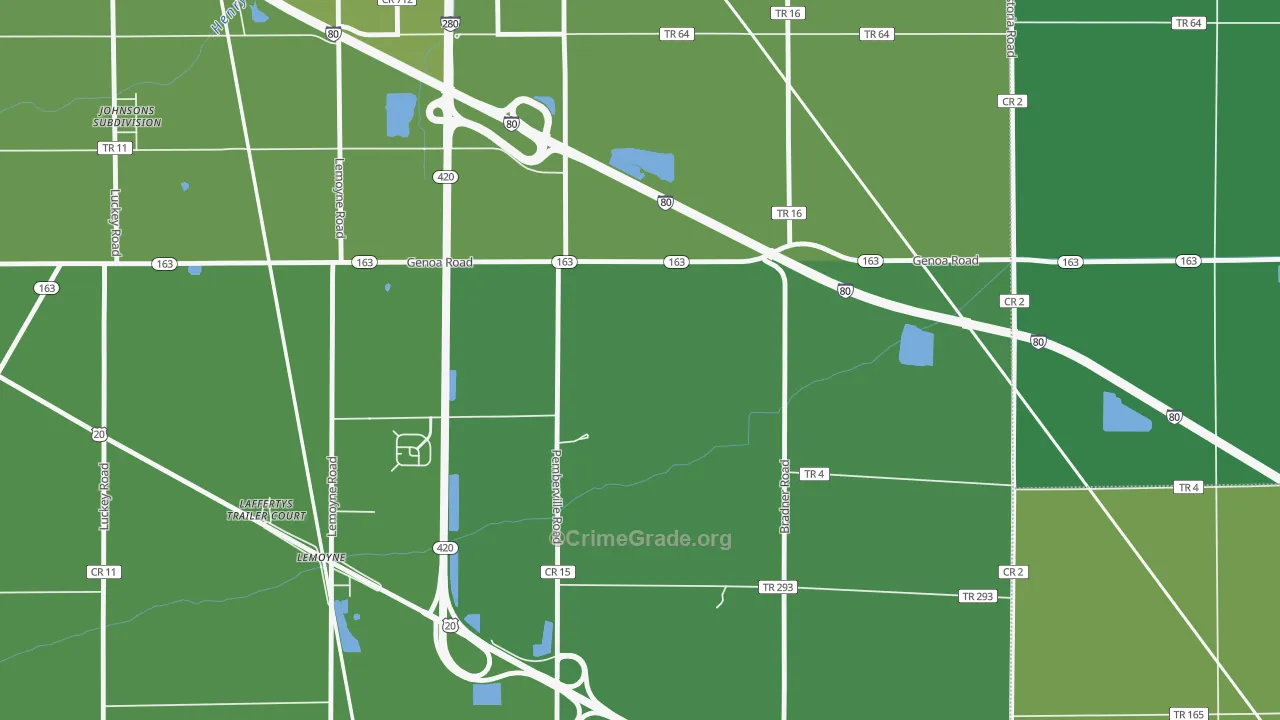 Lemoyne, OH Map of Drug-Related Crime Rates