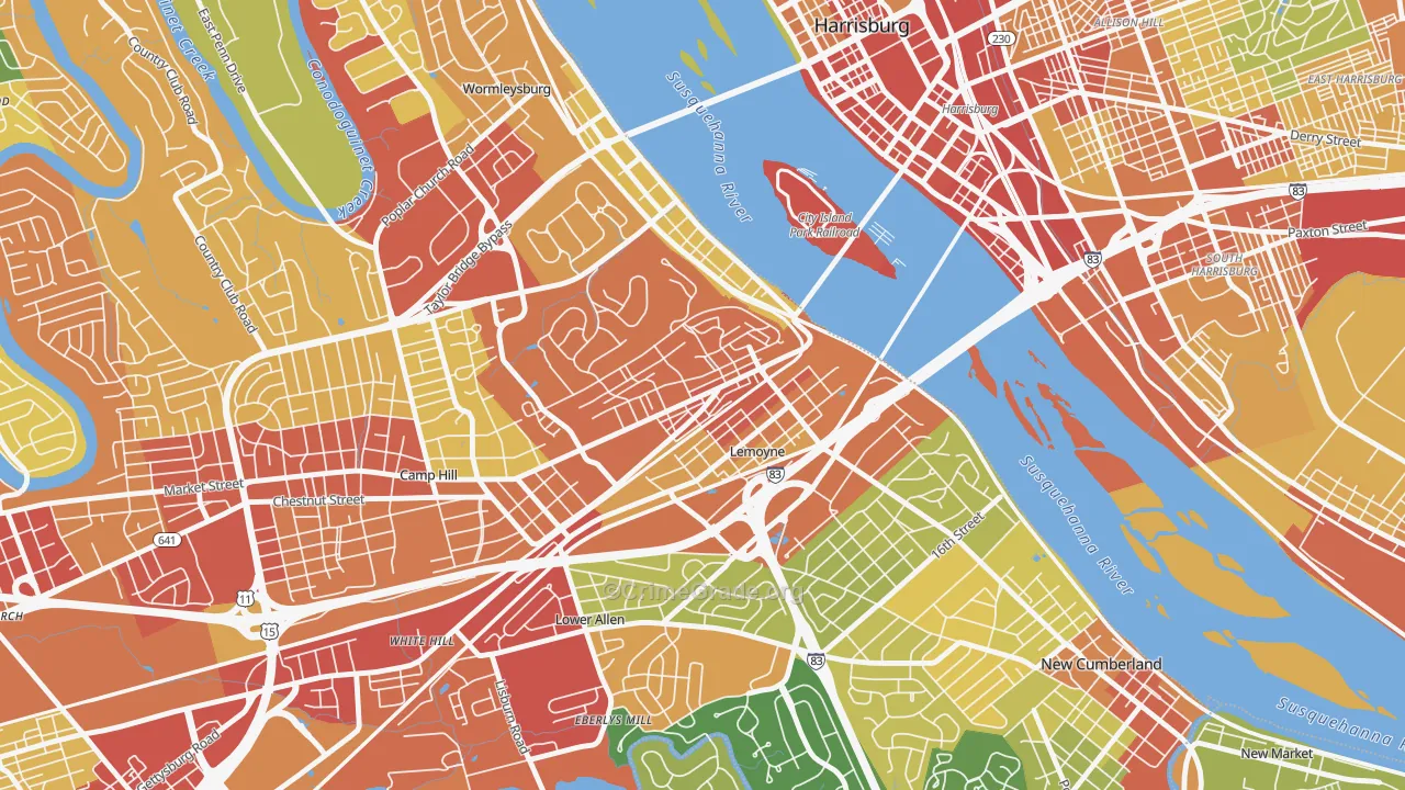 Lemoyne, PA Map of Drug-Related Crime Rates
