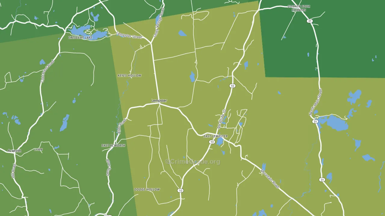 Lempster, NH Map of Drug-Related Crime Rates