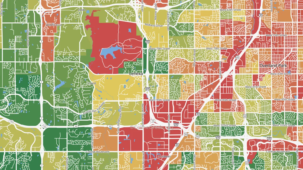 Lenexa, KS Map of Drug-Related Crime Rates