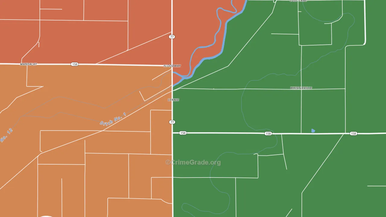 Lennie, AR Map of Drug-Related Crime Rates