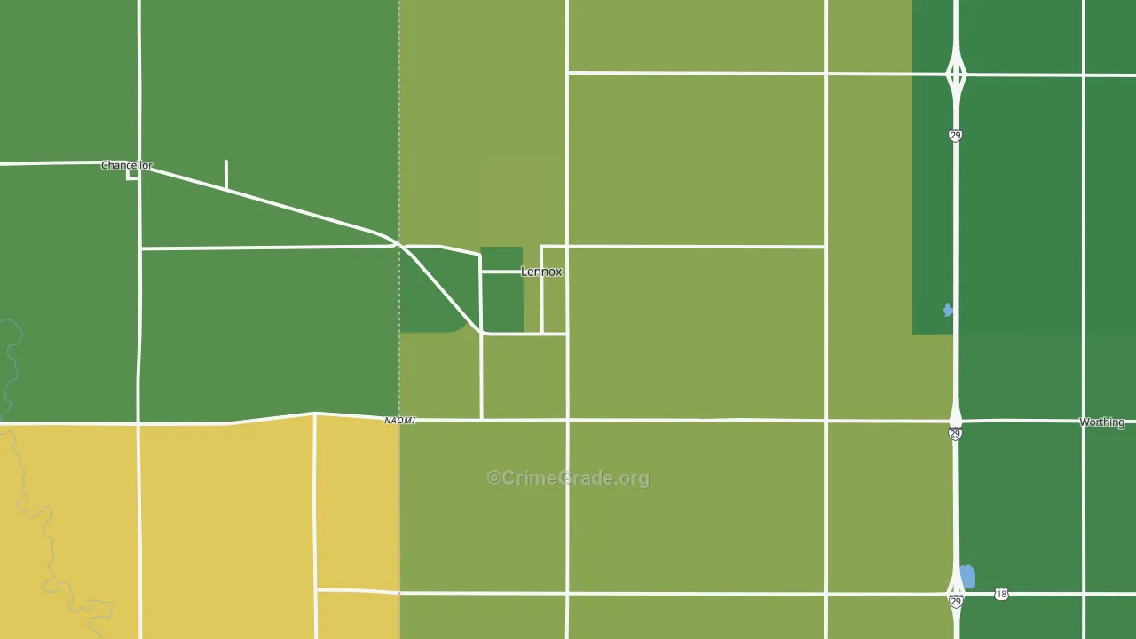 Lennox, SD Map of Drug-Related Crime Rates