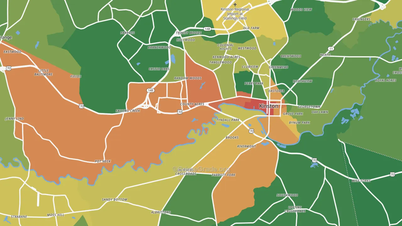 Lenoir County, NC Map of Drug-Related Crime Rates