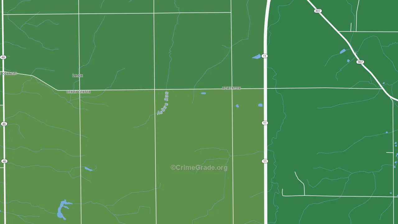 Lenox Center, OH Map of Drug-Related Crime Rates