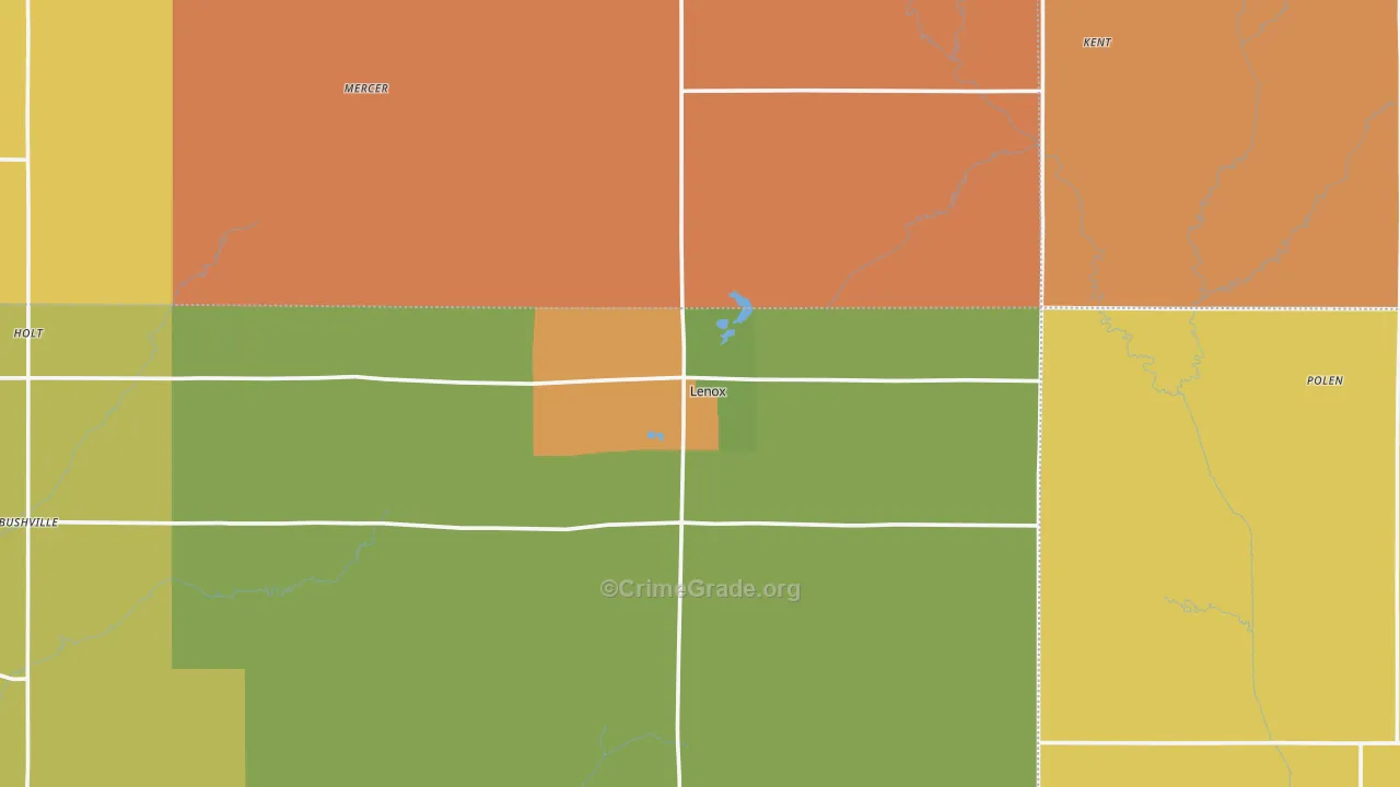Lenox, IA Map of Drug-Related Crime Rates