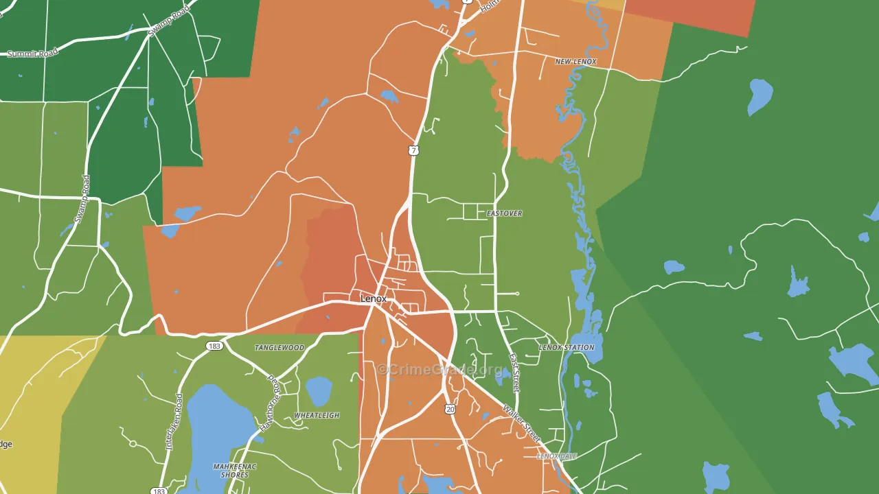 Lenox, MA Map of Drug-Related Crime Rates