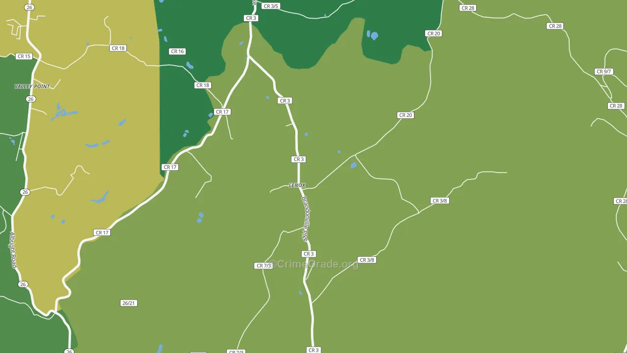 Lenox, WV Map of Drug-Related Crime Rates