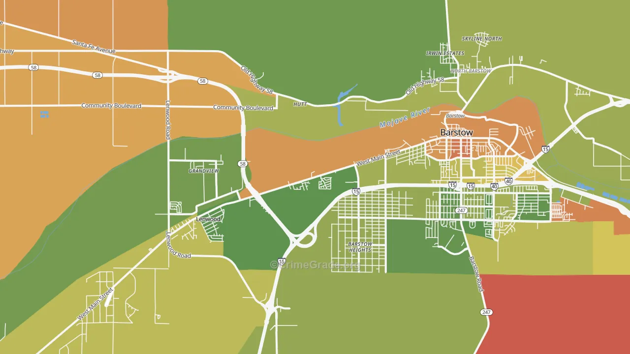 Lenwood, CA Map of Drug-Related Crime Rates