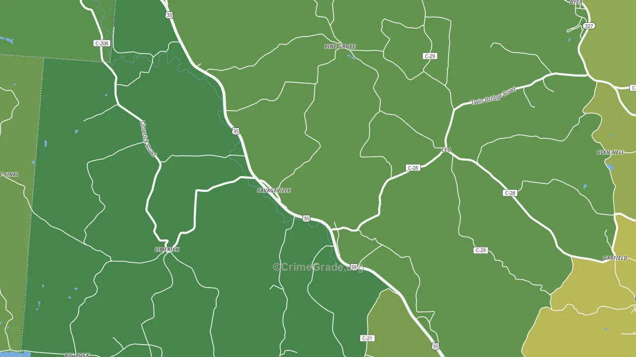 Leo, OH Map of Drug-Related Crime Rates