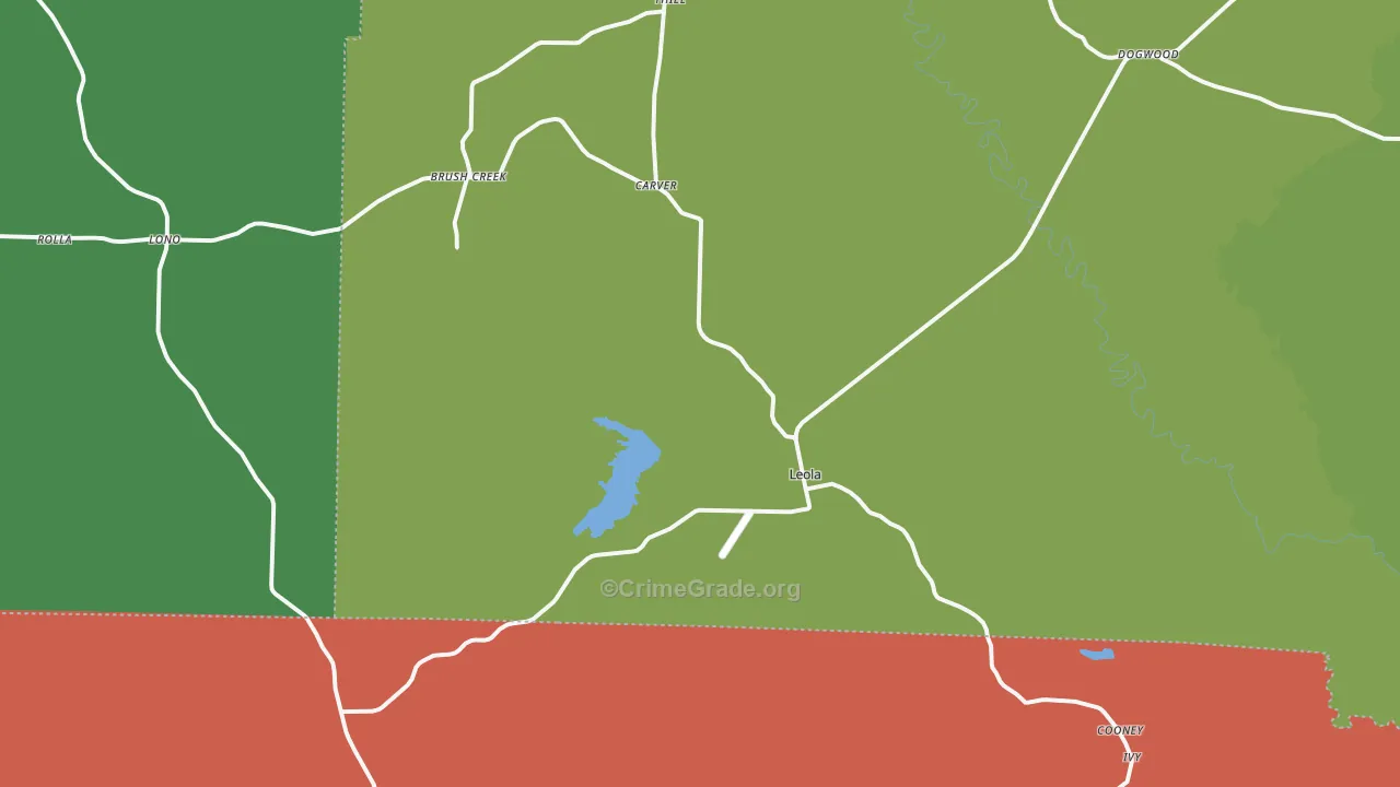 Leola, AR Map of Drug-Related Crime Rates