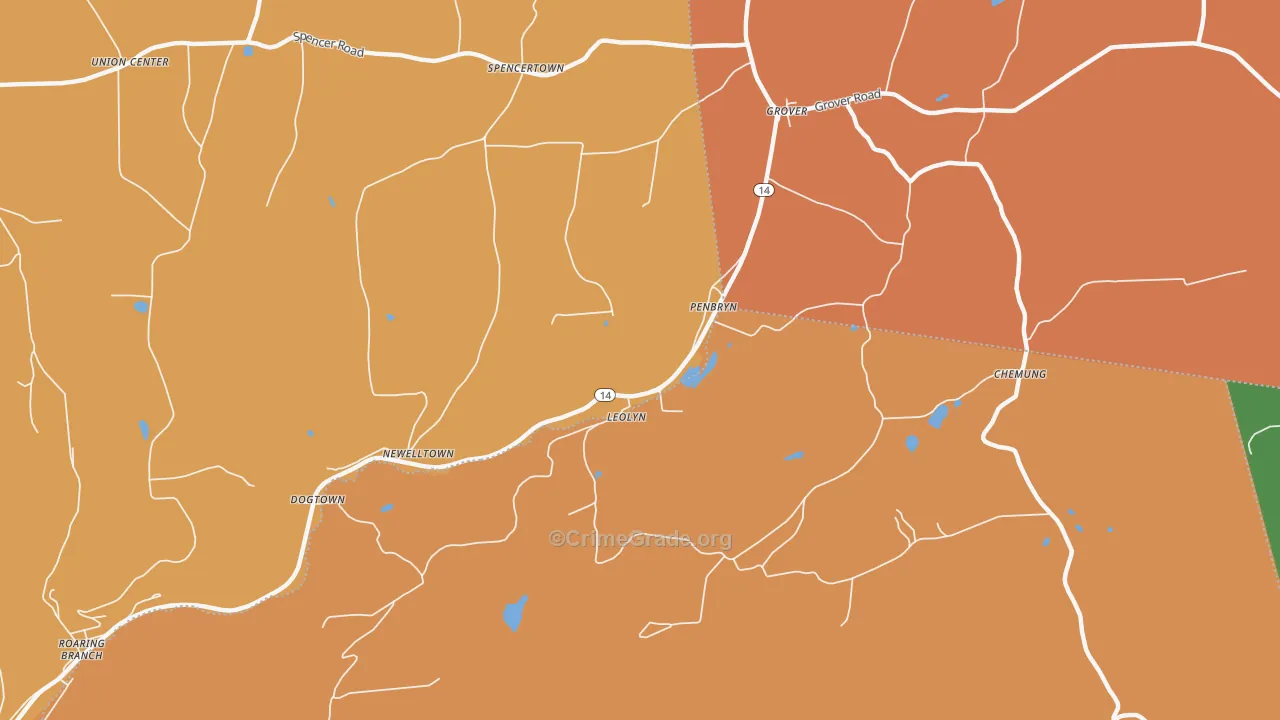 Leolyn, PA Map of Drug-Related Crime Rates
