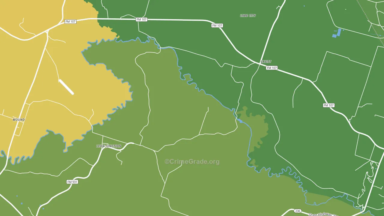 Leon Junction, TX Map of Drug-Related Crime Rates