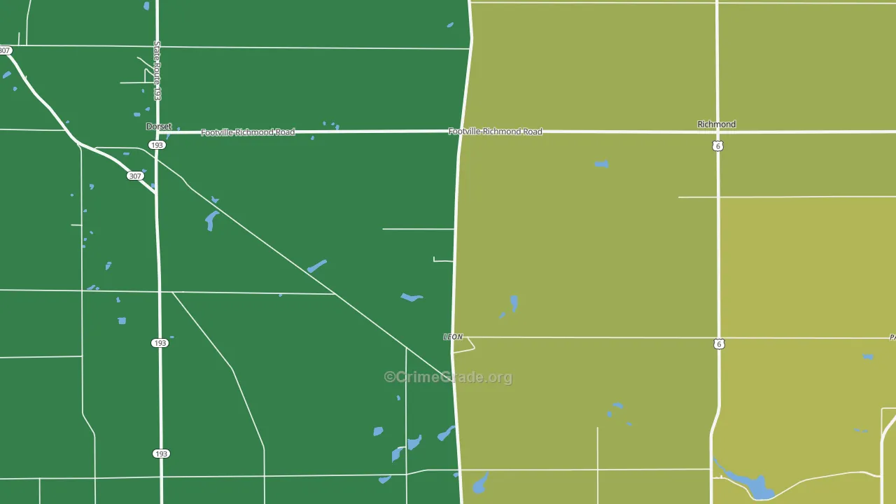 Leon, OH Map of Drug-Related Crime Rates