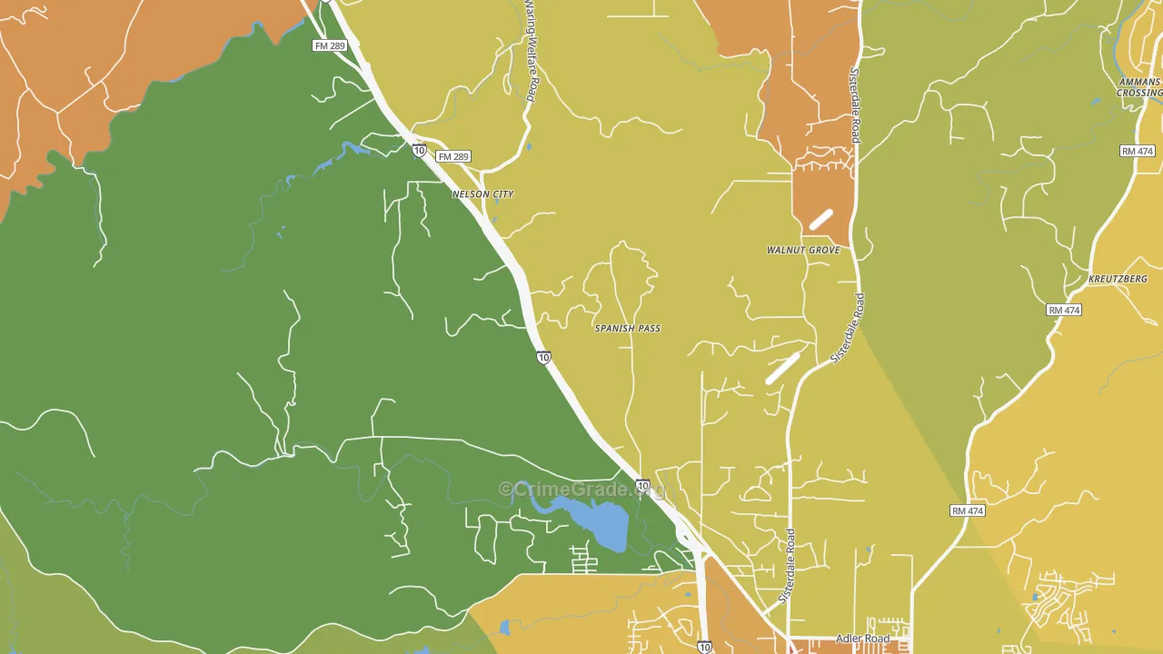 Leon Springs, TX Map of Drug-Related Crime Rates