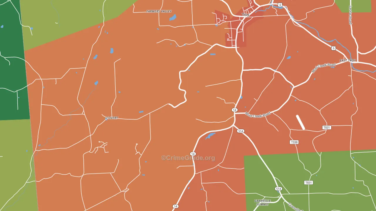 Leona, PA Map of Drug-Related Crime Rates