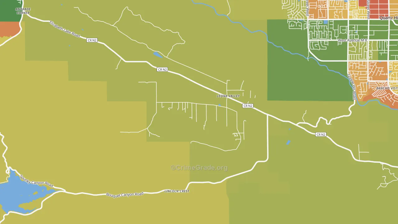 Leona Valley, CA Map of Drug-Related Crime Rates