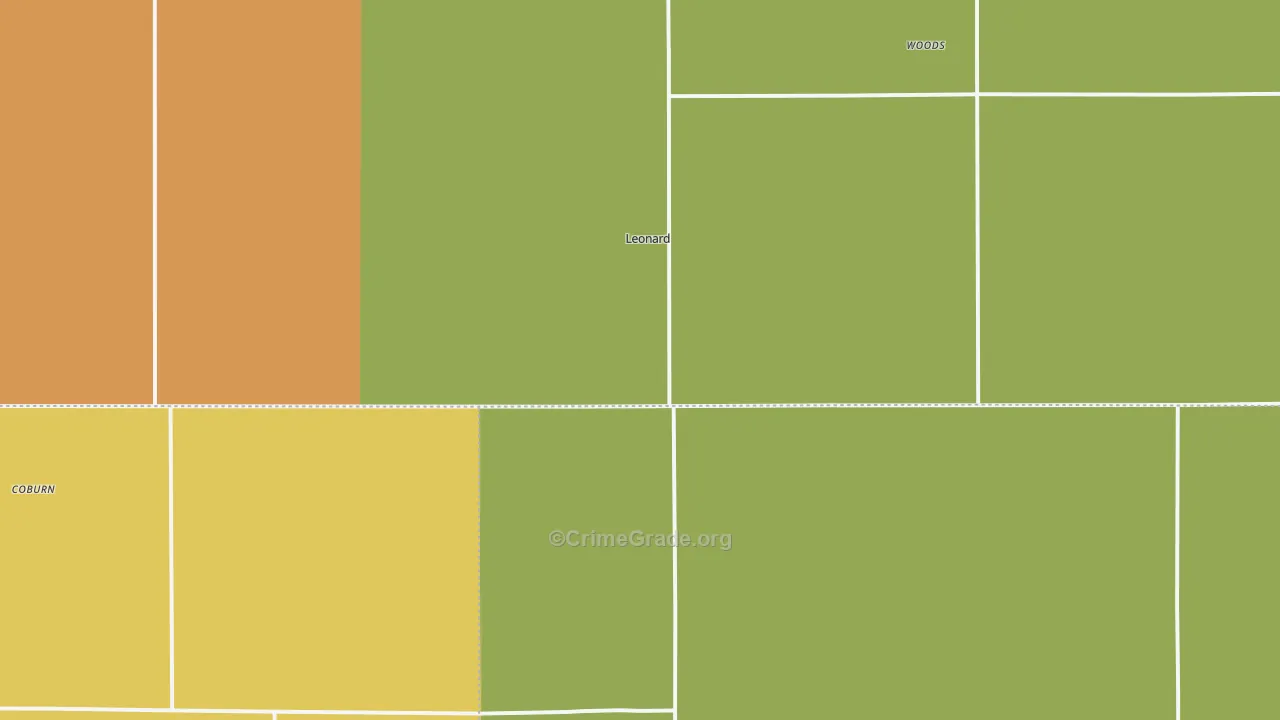 Leonard, ND Map of Drug-Related Crime Rates