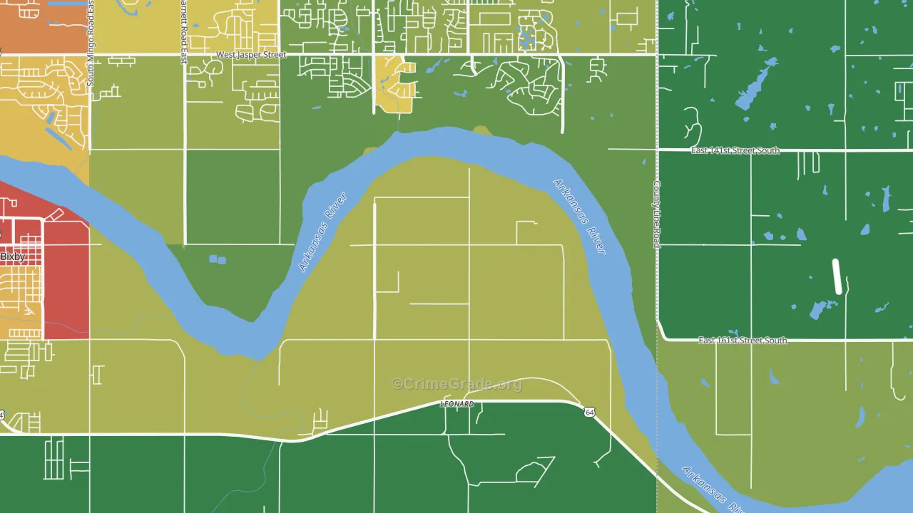 Leonard, OK Map of Drug-Related Crime Rates