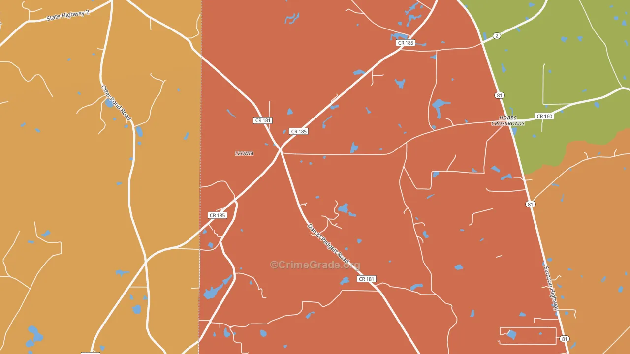 Leonia, FL Map of Drug-Related Crime Rates