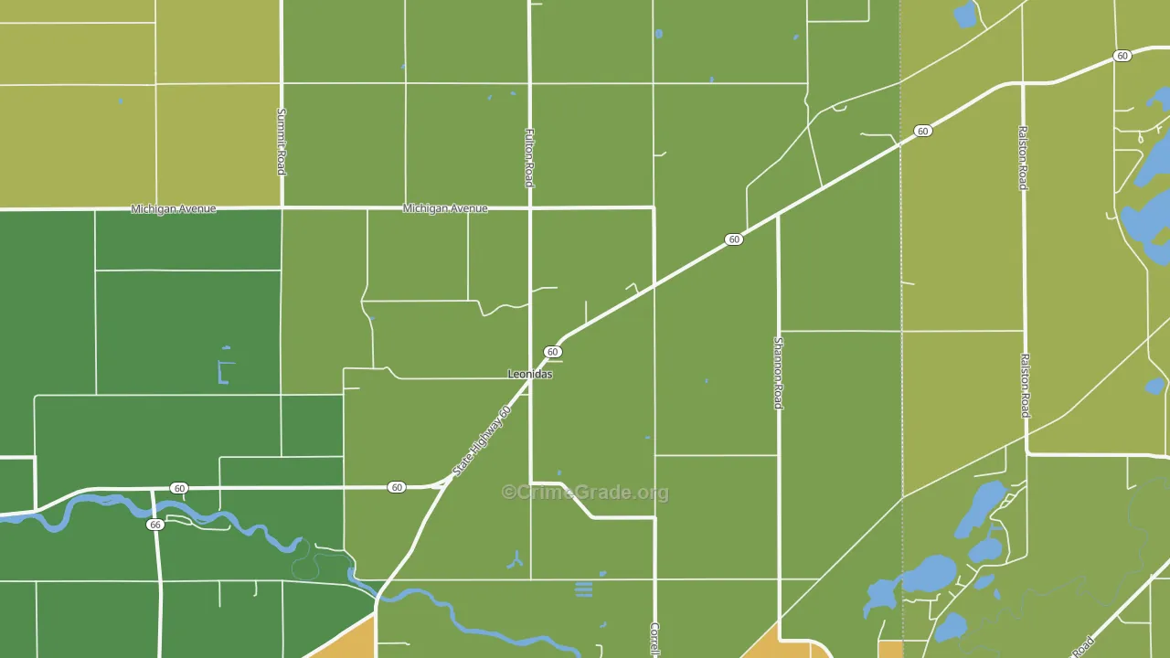 Leonidas, MI Map of Drug-Related Crime Rates