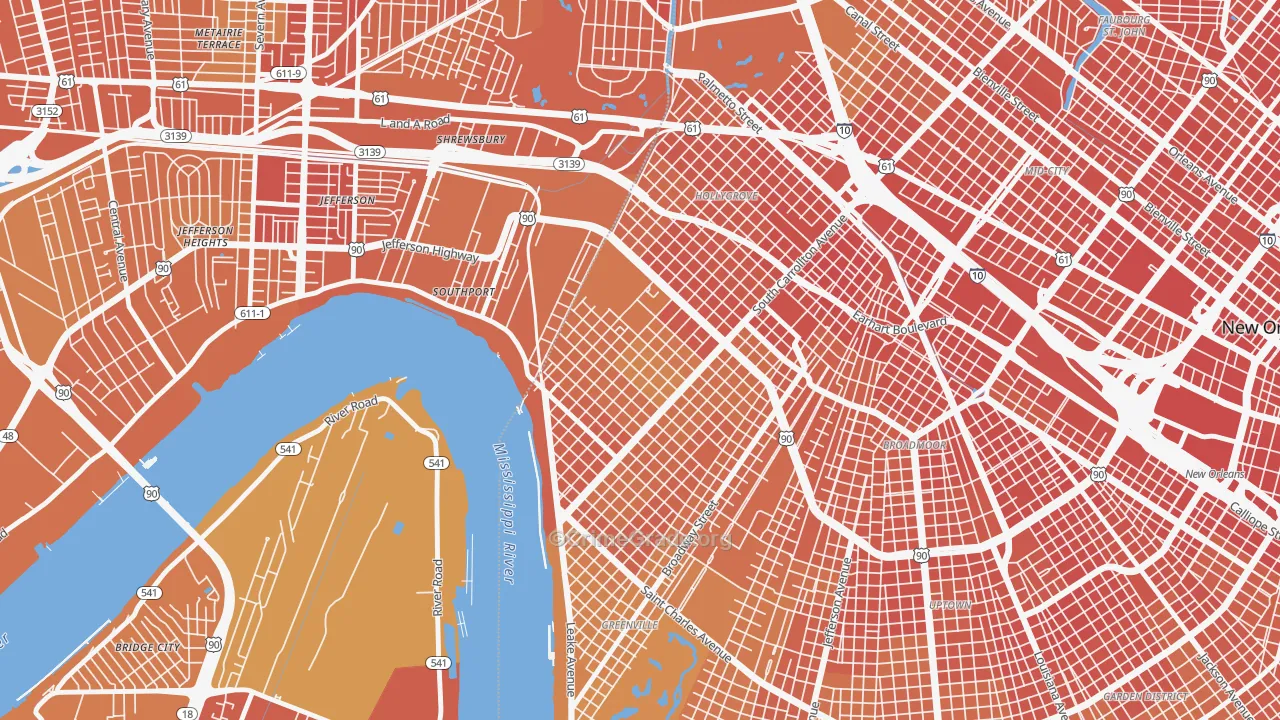 Leonidas, New Orleans, LA Map of Drug-Related Crime Rates