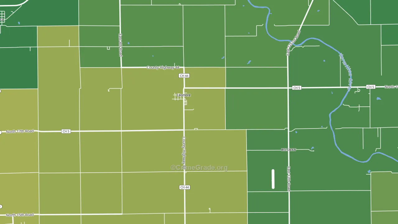 Leonore, IL Map of Drug-Related Crime Rates