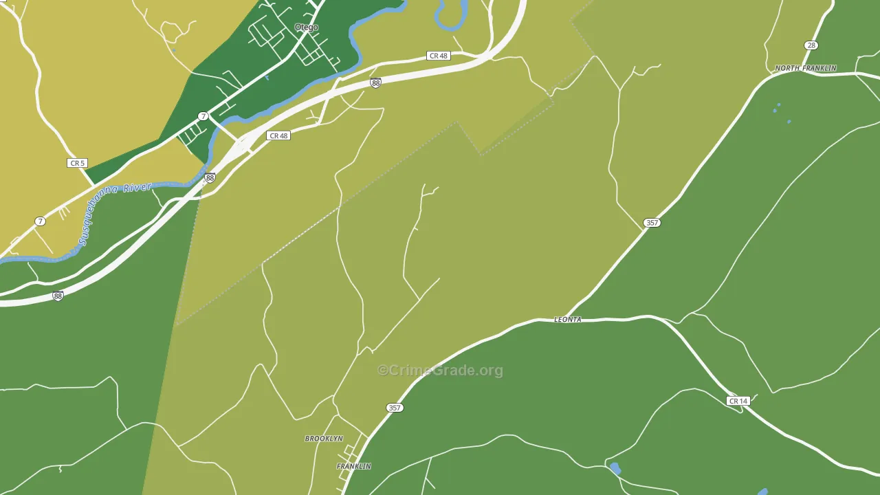 Leonta, NY Map of Drug-Related Crime Rates