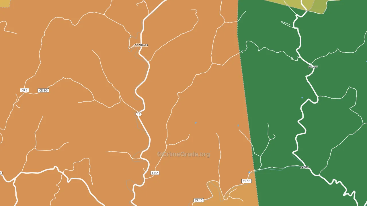 Leopold, WV Map of Drug-Related Crime Rates