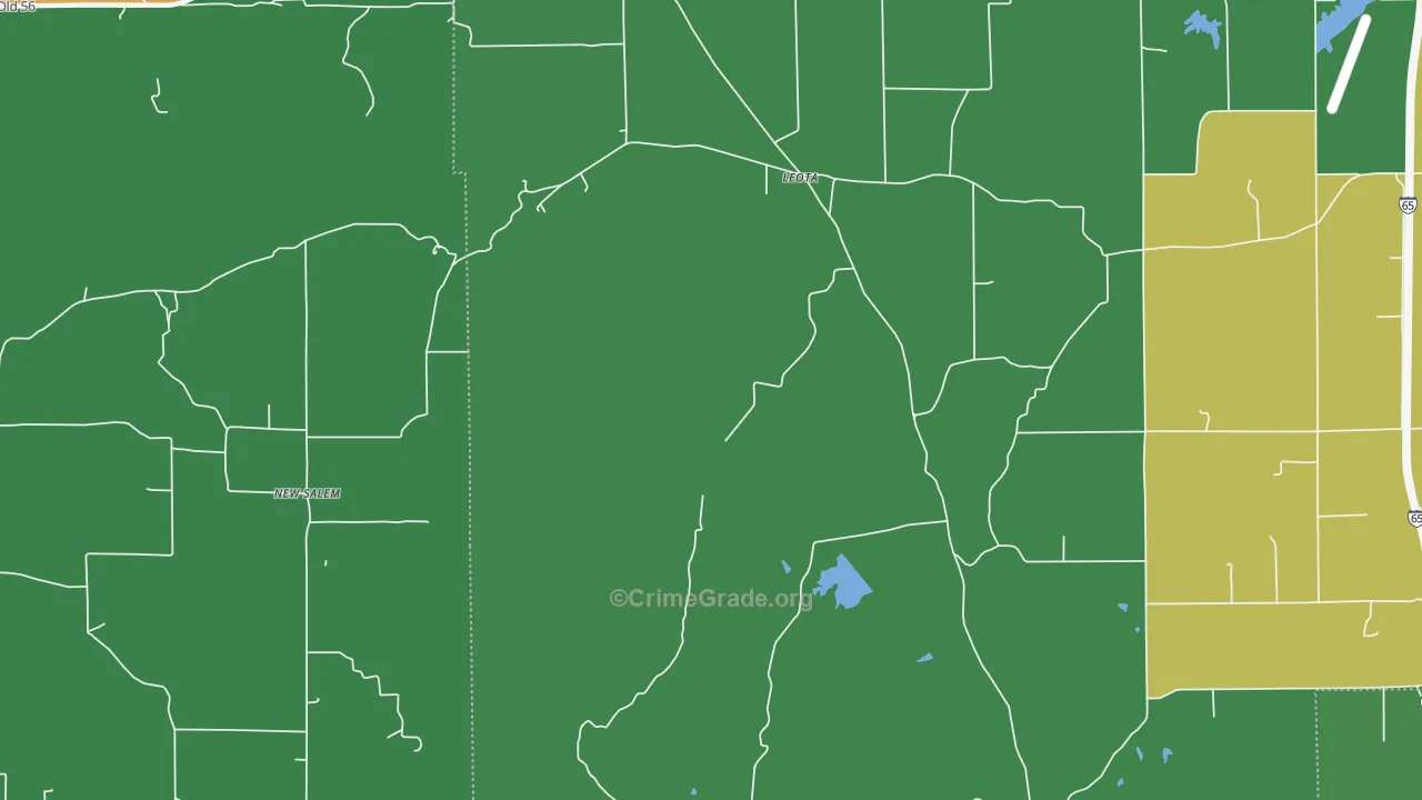 Leota, IN Map of Drug-Related Crime Rates