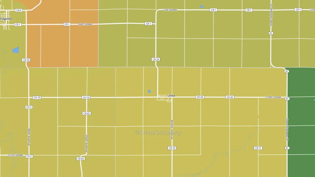 Leota, MN Map of Drug-Related Crime Rates