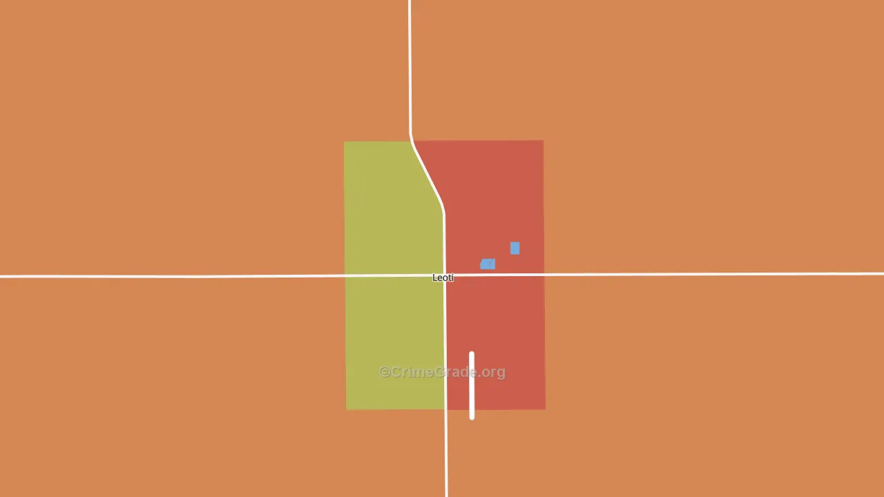 Leoti, KS Map of Drug-Related Crime Rates