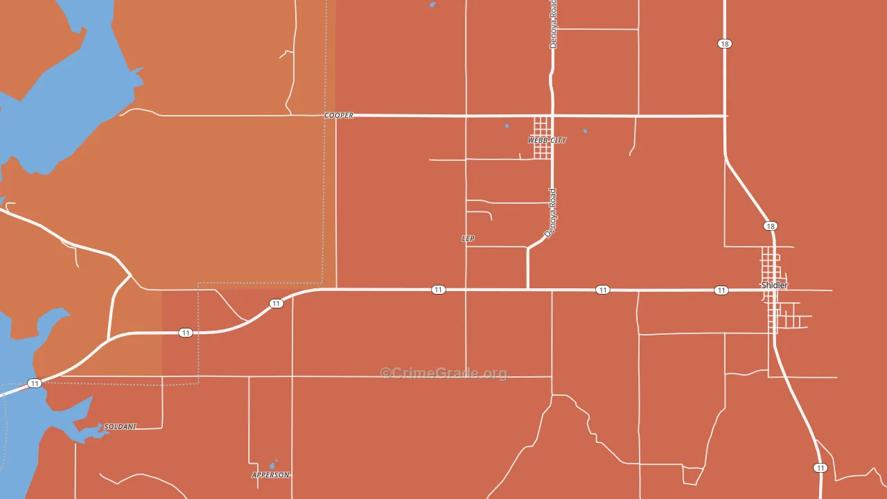 Lep, OK Map of Drug-Related Crime Rates