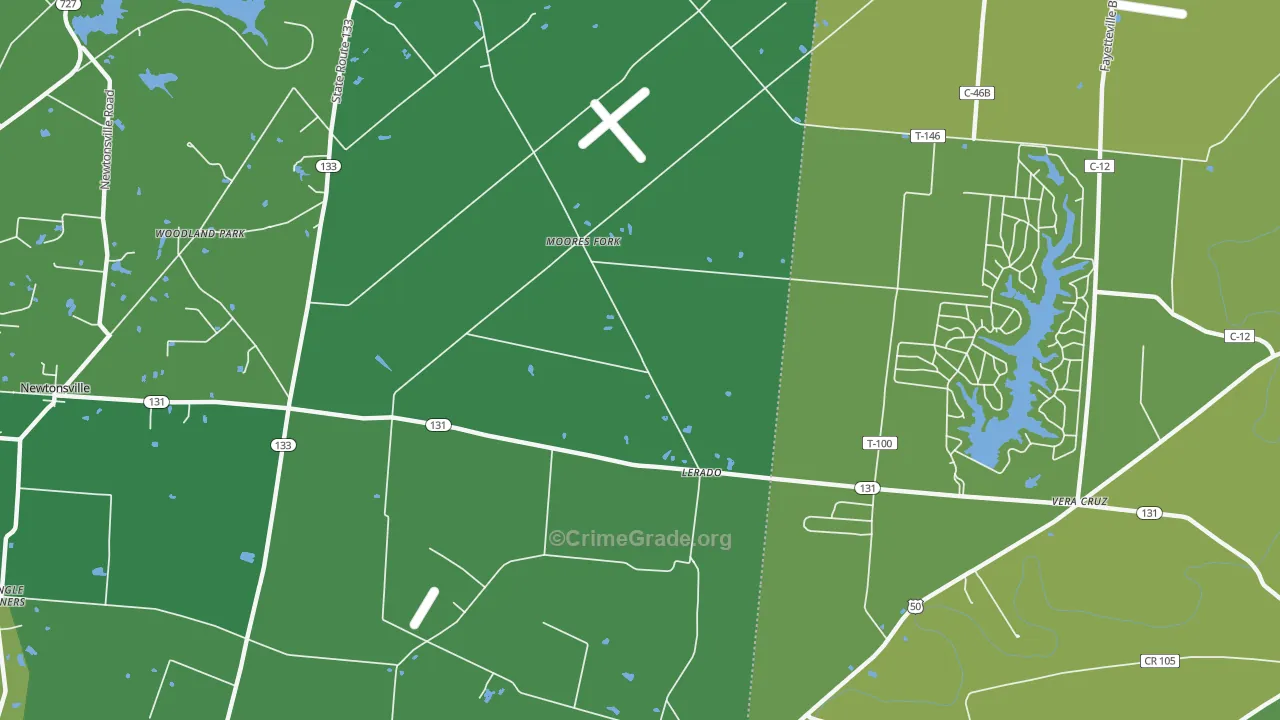 Lerado, OH Map of Drug-Related Crime Rates