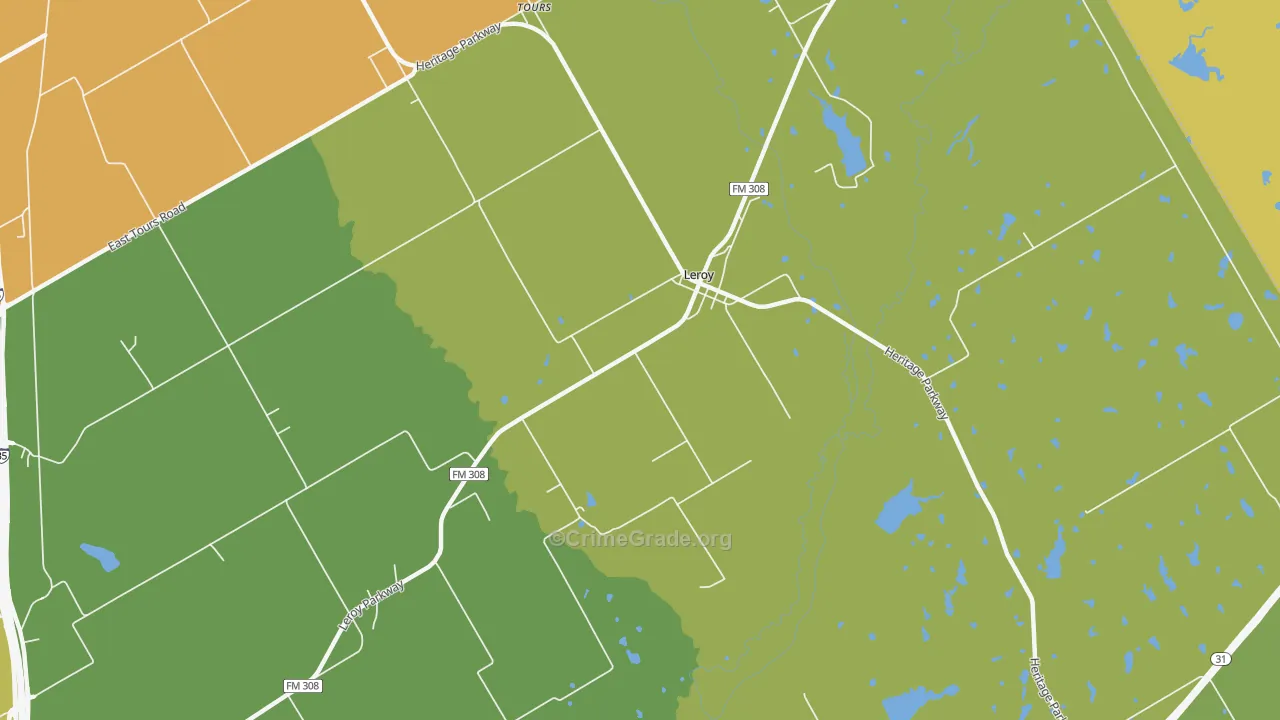 Leroy, TX Map of Drug-Related Crime Rates