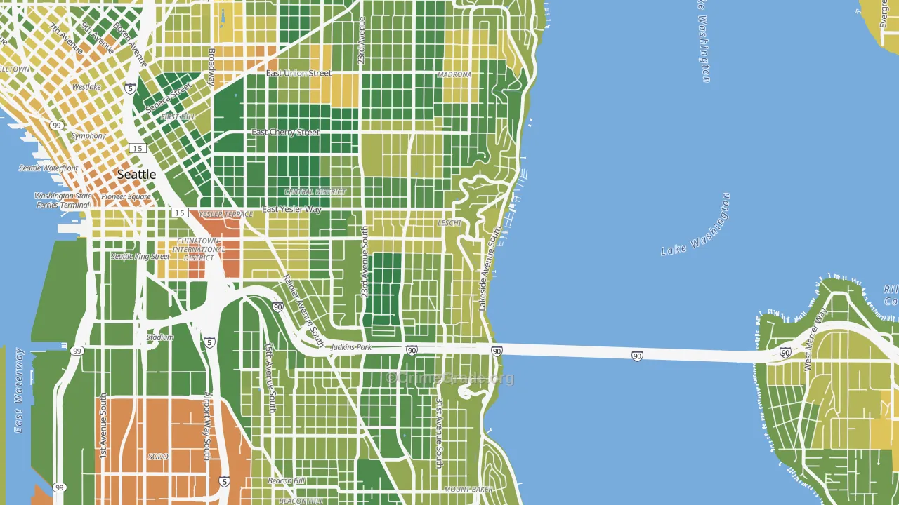 Leschi, Seattle, WA Map of Drug-Related Crime Rates
